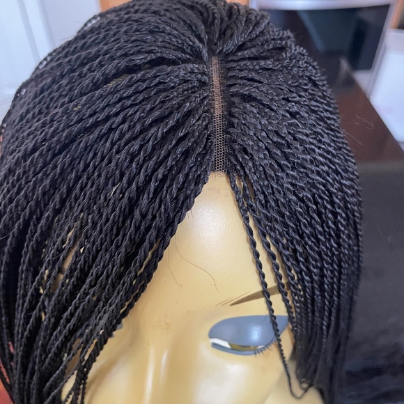 30 inch Hand Braided Micro Twist Lace Front Braided Wig in Black  READY TO SHIP - Picture 6 of 14